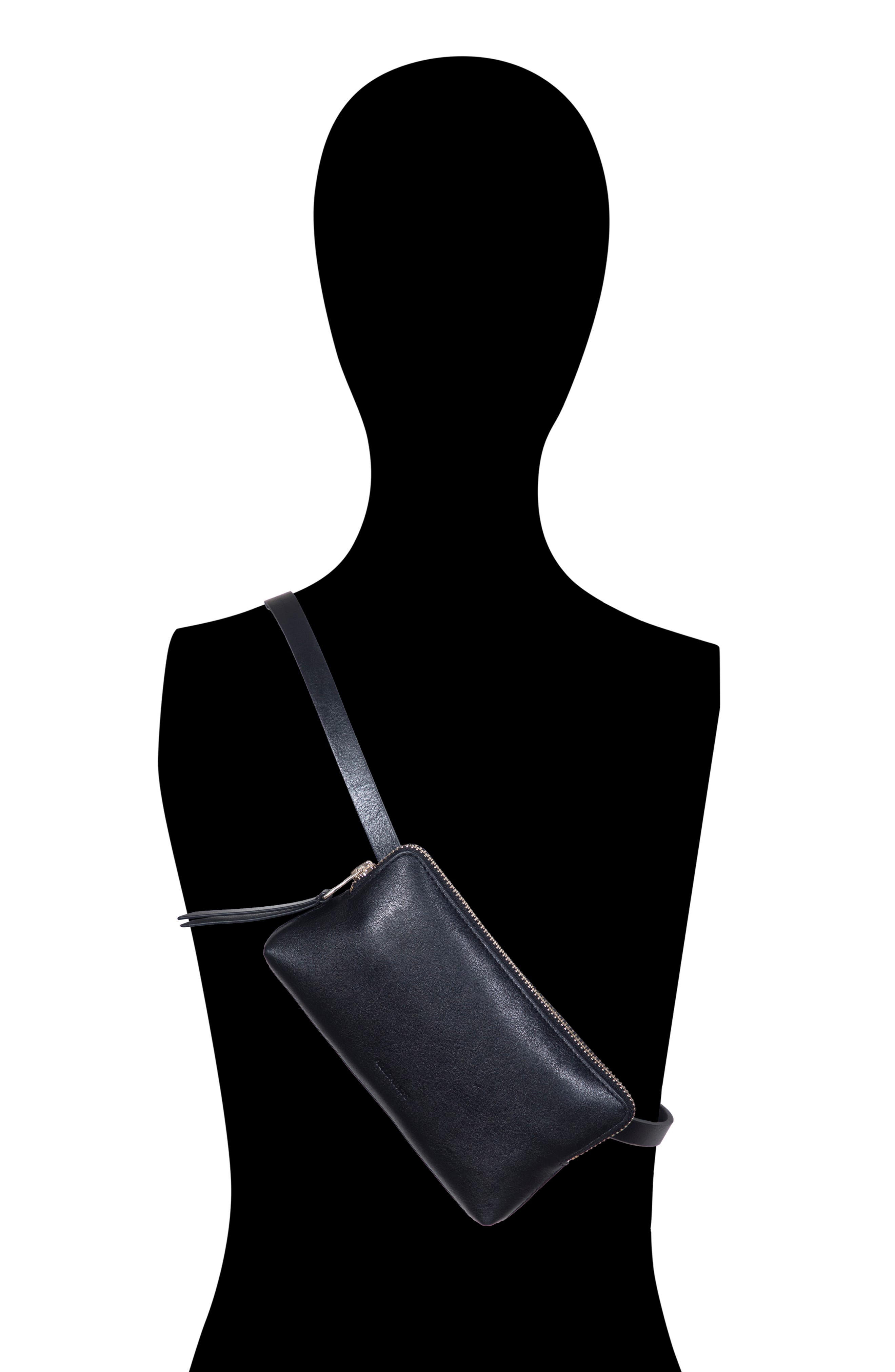 AllSaints Convertible Leather Belt Bag, Alternate, color, 