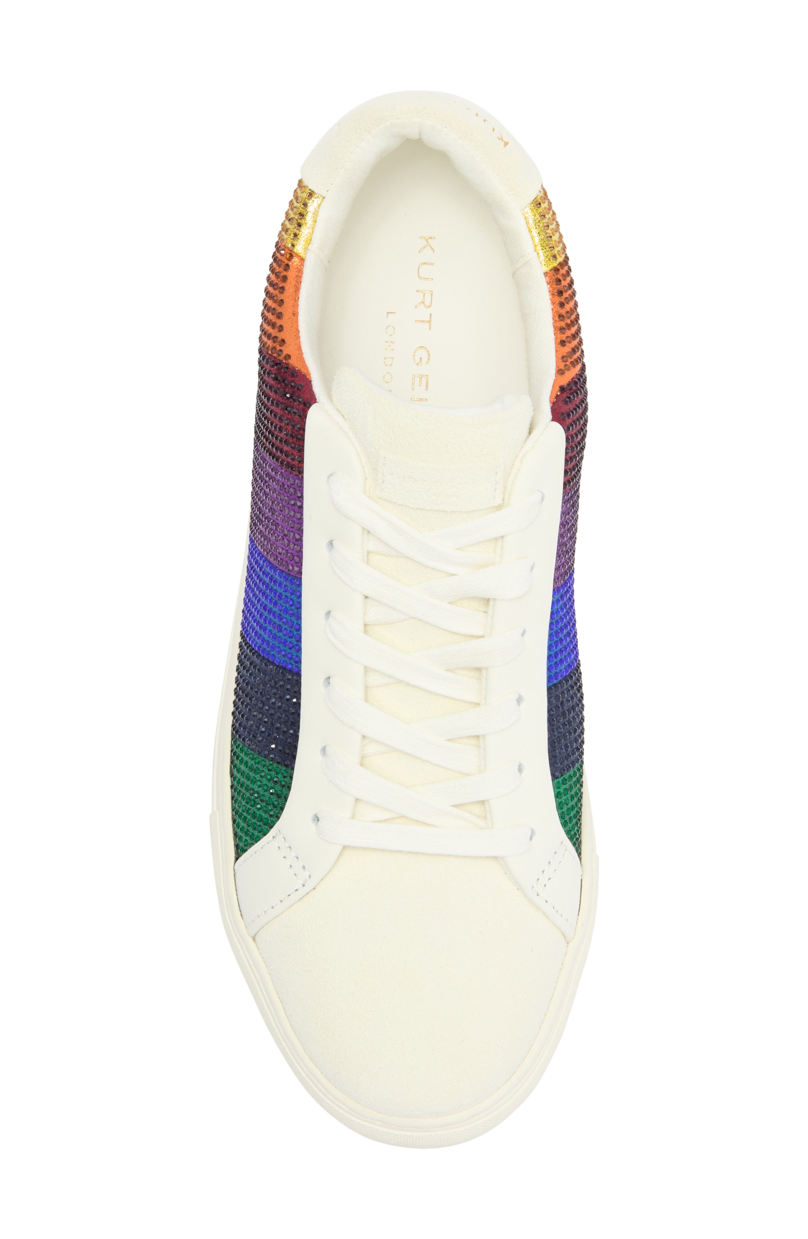 Kurt Geiger London Laney Crystal Stripe Platform Sneaker, Alternate, color, White Multi