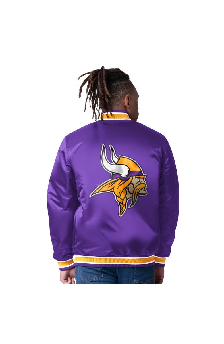 STARTER Men's Starter  Purple/Gold Minnesota Vikings Closer Reversible Satin Full-Snap Jacket, Alternate, color, 