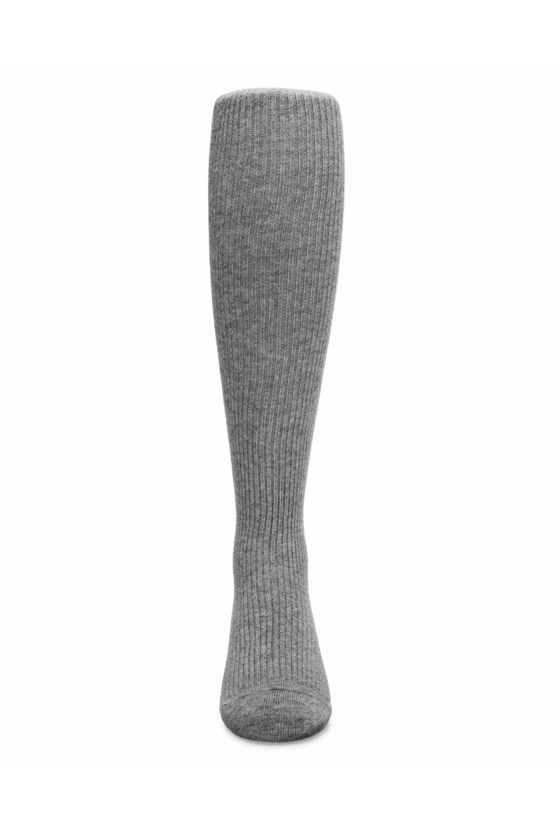 Thin Ribbed Cotton Tights, Alternate, color, Stone Heather