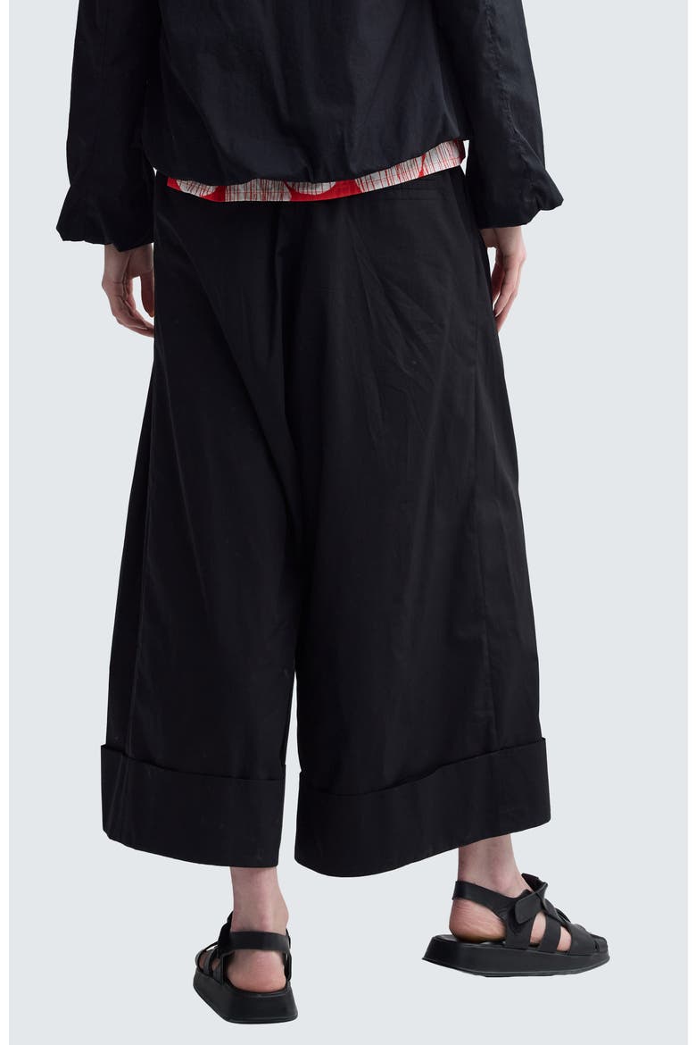 Misla Solid Wide-Leg Poplin Pants, Alternate, color, Black