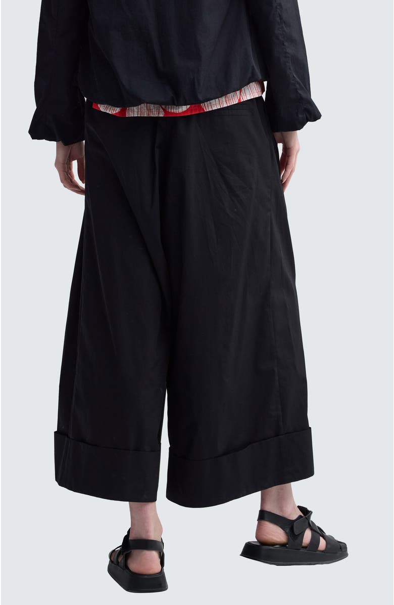 LUUKAA Misla Solid Wide-Leg Poplin Pants, Alternate, color, Black
