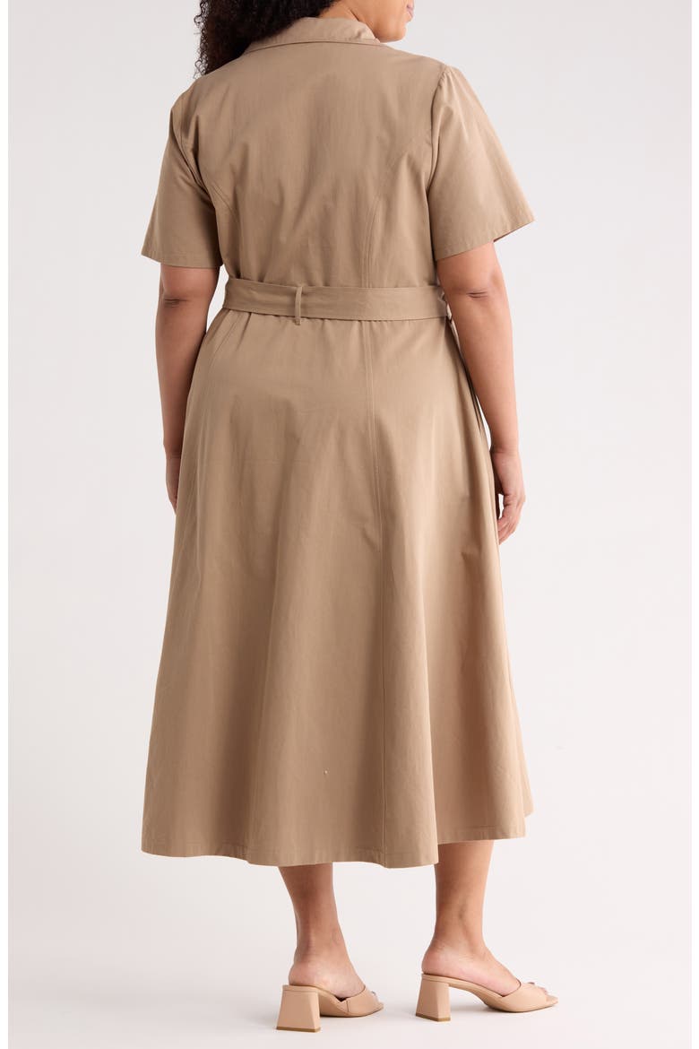 Short Sleeve Cotton Maxi Shirtdress, Alternate, color, MOCHA