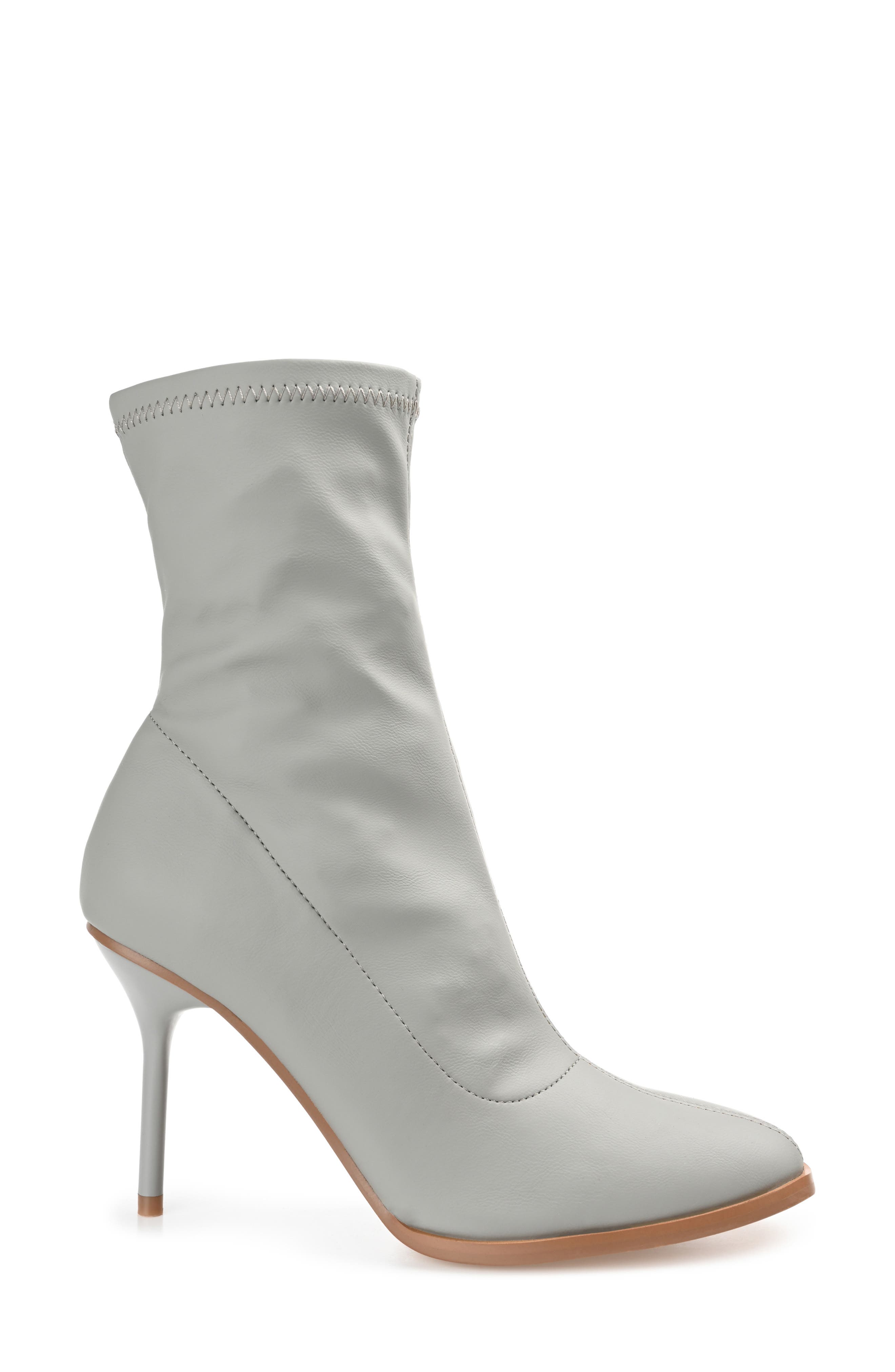 Journee Collection Gizzel Stiletto Sock Bootie, Alternate, color, Grey