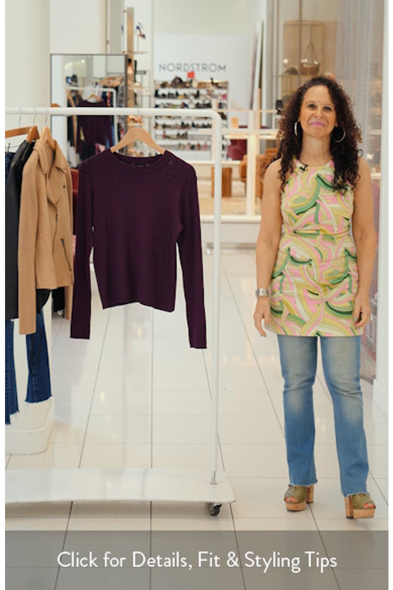 Pointelle Rib Crewneck Sweater video