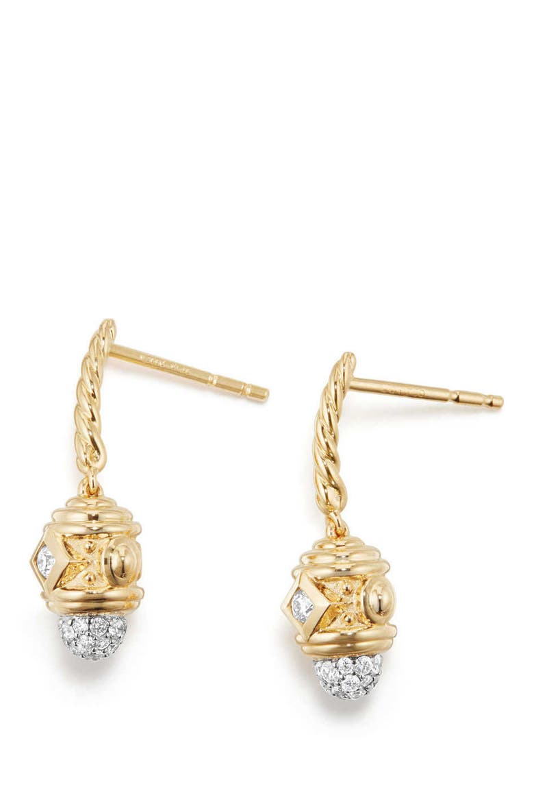 Renaissance Drop Earrings with Diamonds in 18K Gold, Alternate, color, GOLD/ DIAMOND