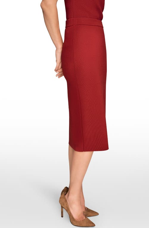 Donna Karan New York Stretch Knit Pencil Skirt In Red