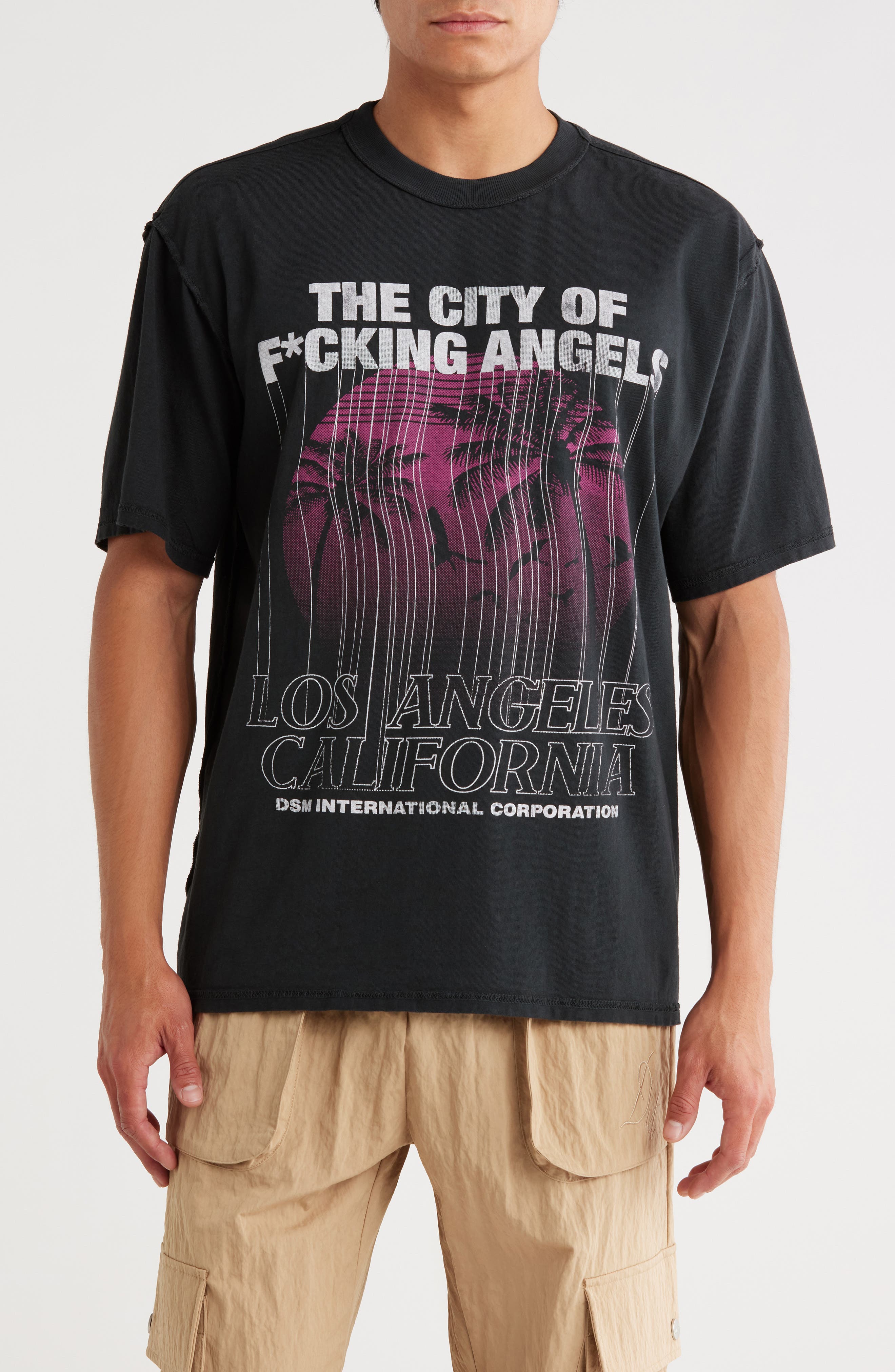 DIET STARTS MONDAY City Of Angels Cotton Graphic T-Shirt