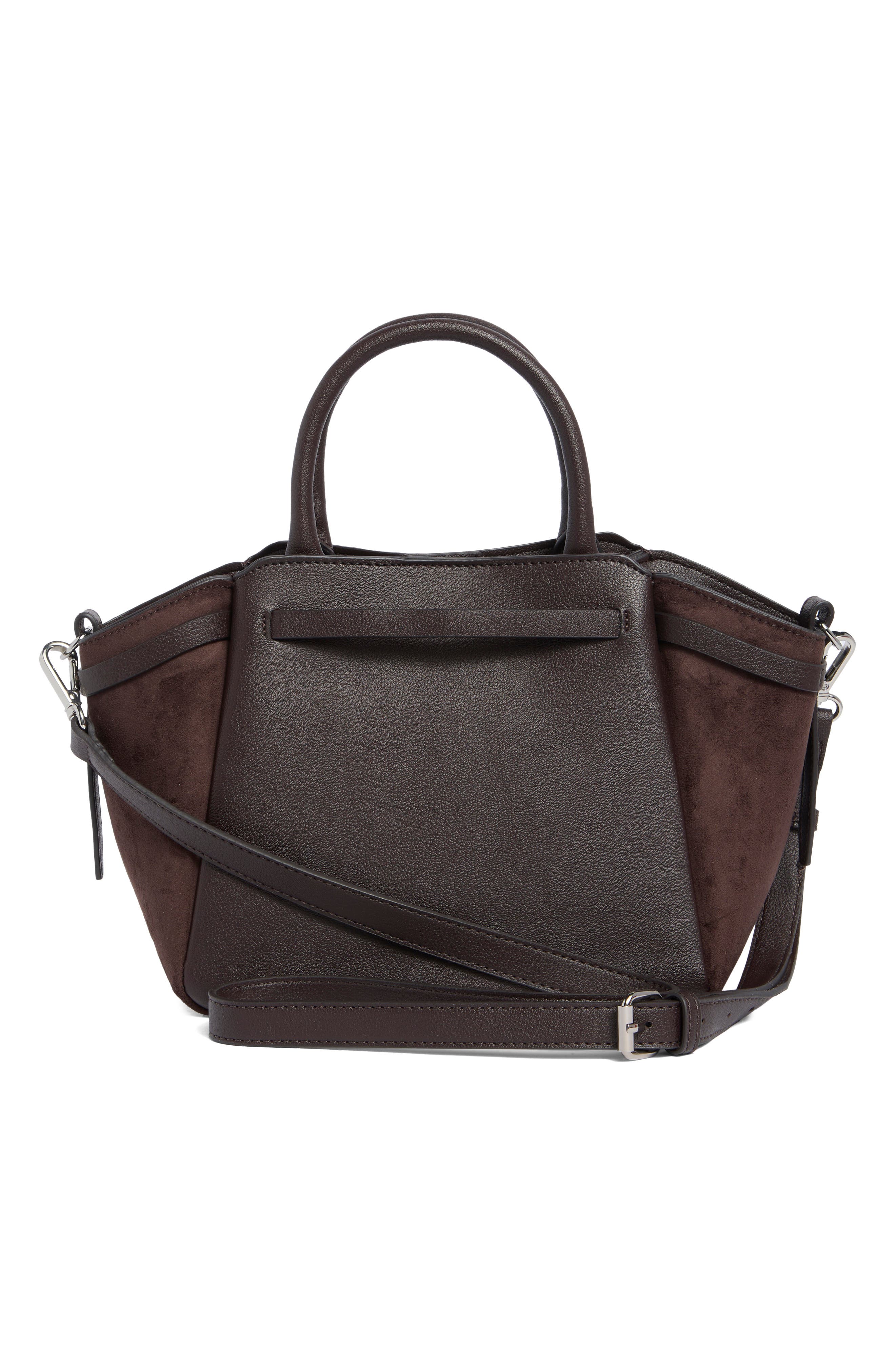 Nerina Faux Leather Satchel, Alternate, color, ESPRESSO