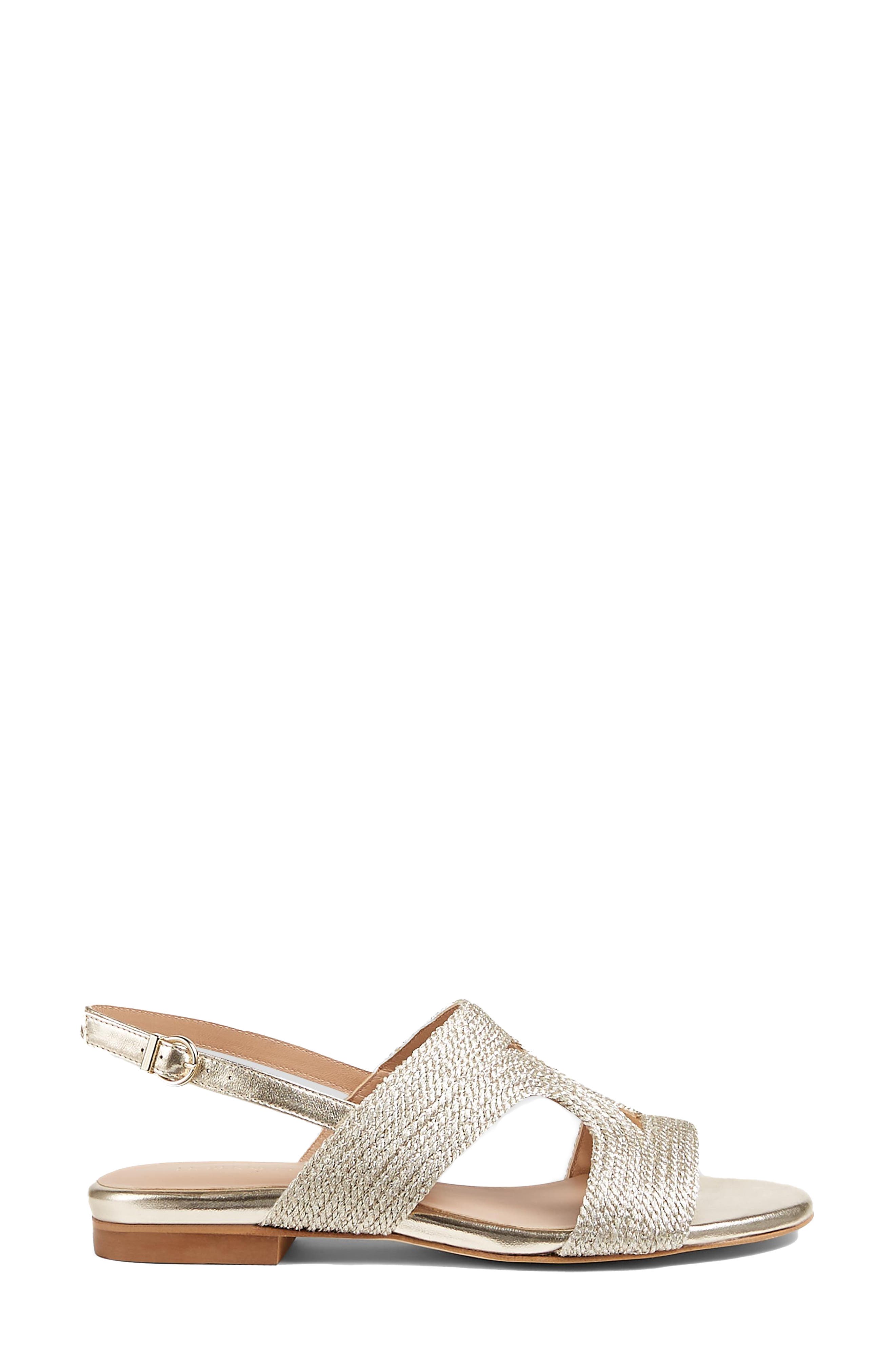LK Bennett Serena Metallic Slingback Sandal, Alternate, color, Gold