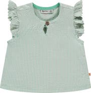 BABYFACE Flutter Sleeve Striped Blouse