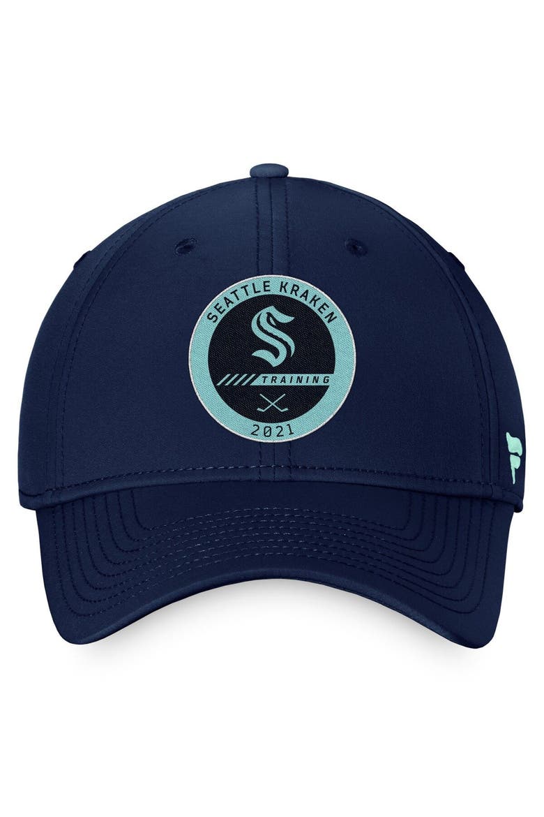 Men's Fanatics Branded Navy Seattle Kraken 2022 Authentic Pro Training Camp Flex Hat, Alternate, color, Navy
