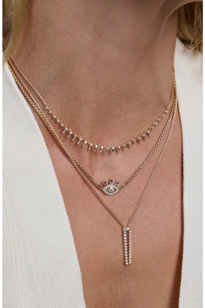Paris 14k Gold Diamond Eye Pendant Necklace, Alternate, color, 14K YELLOW GOLD