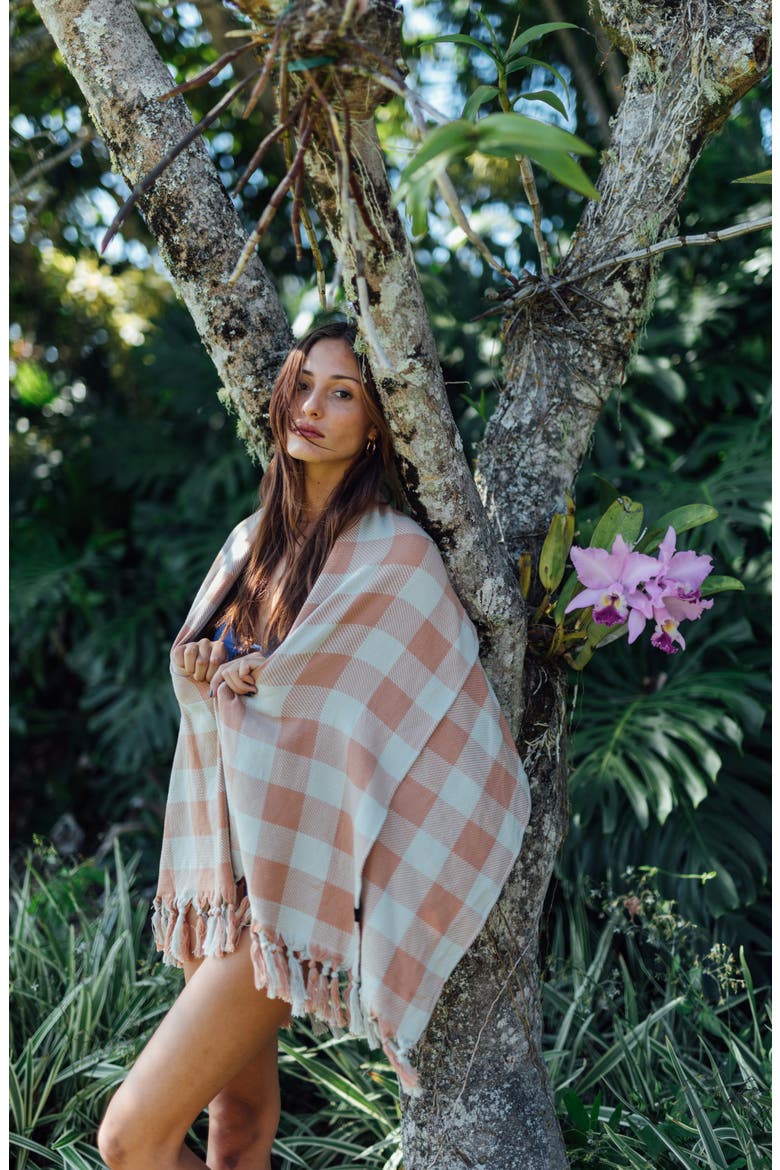 Ravello Gingham Turkish Cotton Towel, Alternate, color, TAN