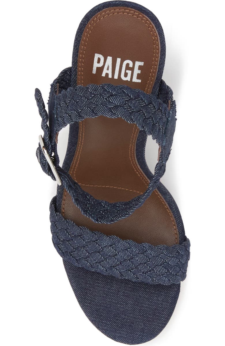 PAIGE Denim Ankle Strap Platform Sandal, Alternate, color,