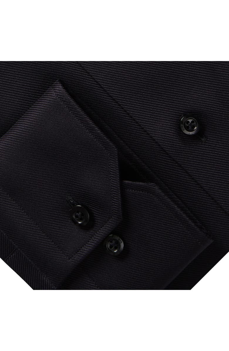 Emanuel Berg Modern Fit Solid Black Cotton Twill Dress Shirt, Alternate, color, 