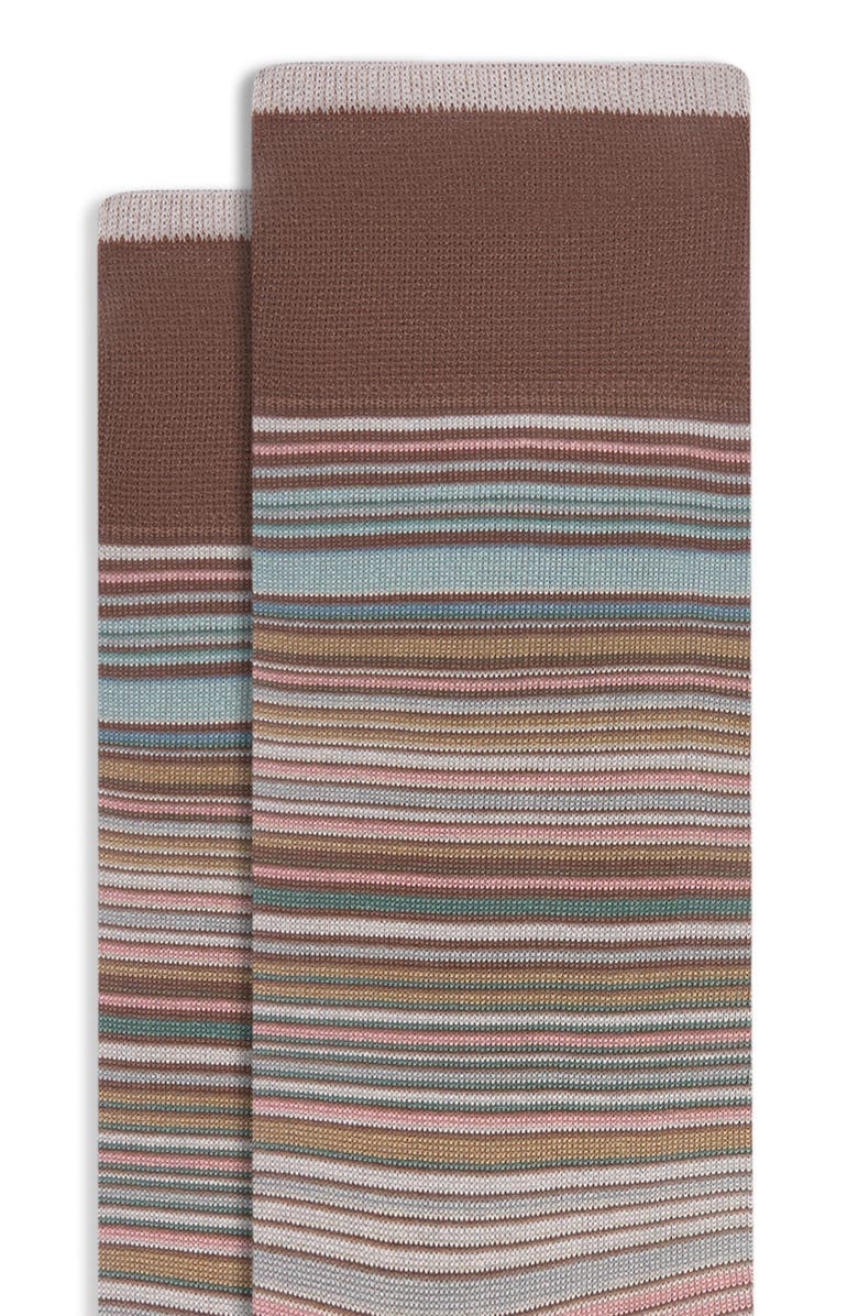 Bugatchi Stripe Mercerized Cotton Blend Dress Socks, Alternate, color,