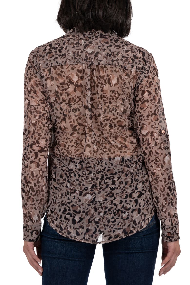 Jasmine Chiffon Button-Up Shirt, Alternate, color, CASTILE TAUPE BEIGE