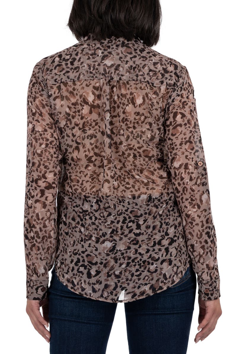 KUT from the Kloth Jasmine Chiffon Button-Up Shirt, Alternate, color, Castile Taupe Beige