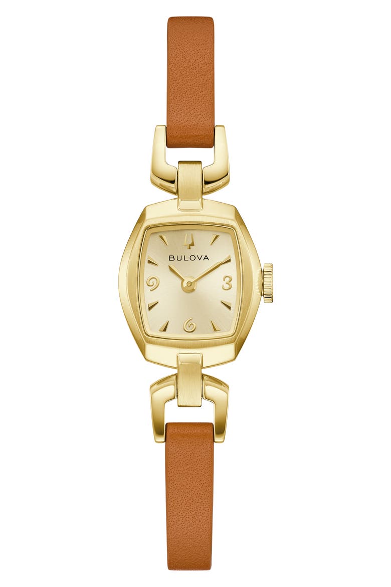Jackie Leather Strap Watch, Main, color, BROWN
