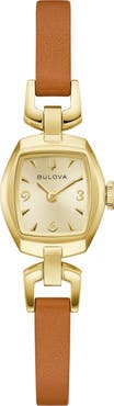 BULOVA Jackie Leather Strap Watch