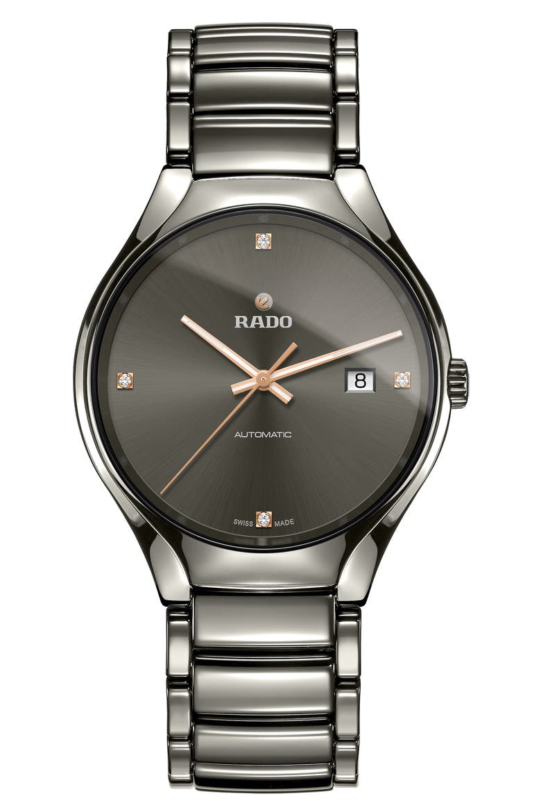 True Automatic Bracelet Watch, 40mm, Main, color, GUNMETAL/ GREY