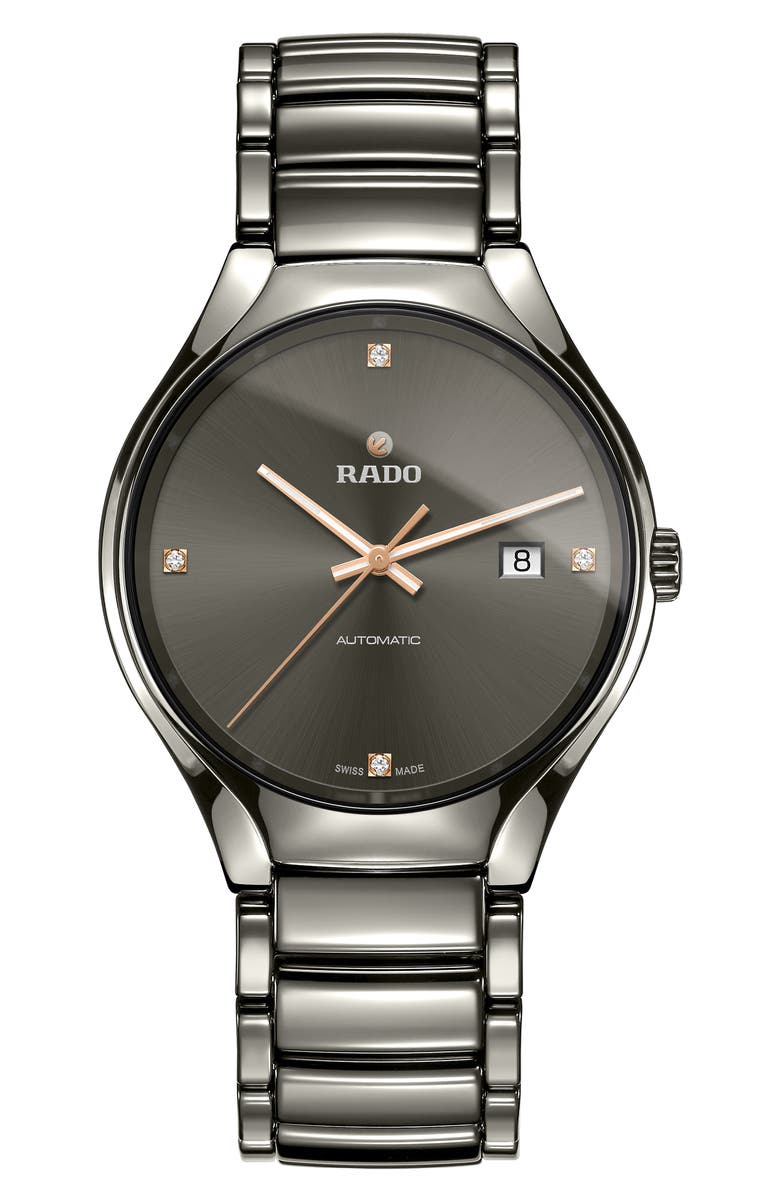RADO True Automatic Bracelet Watch, 40mm, Main, color, 