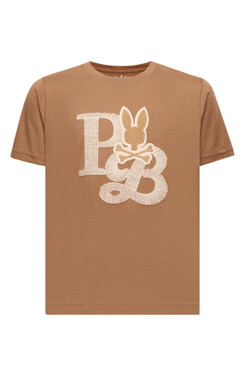 Psycho Bunny Kids' Caine Embroidered T-Shirt, Main, color, Toasted Coconut