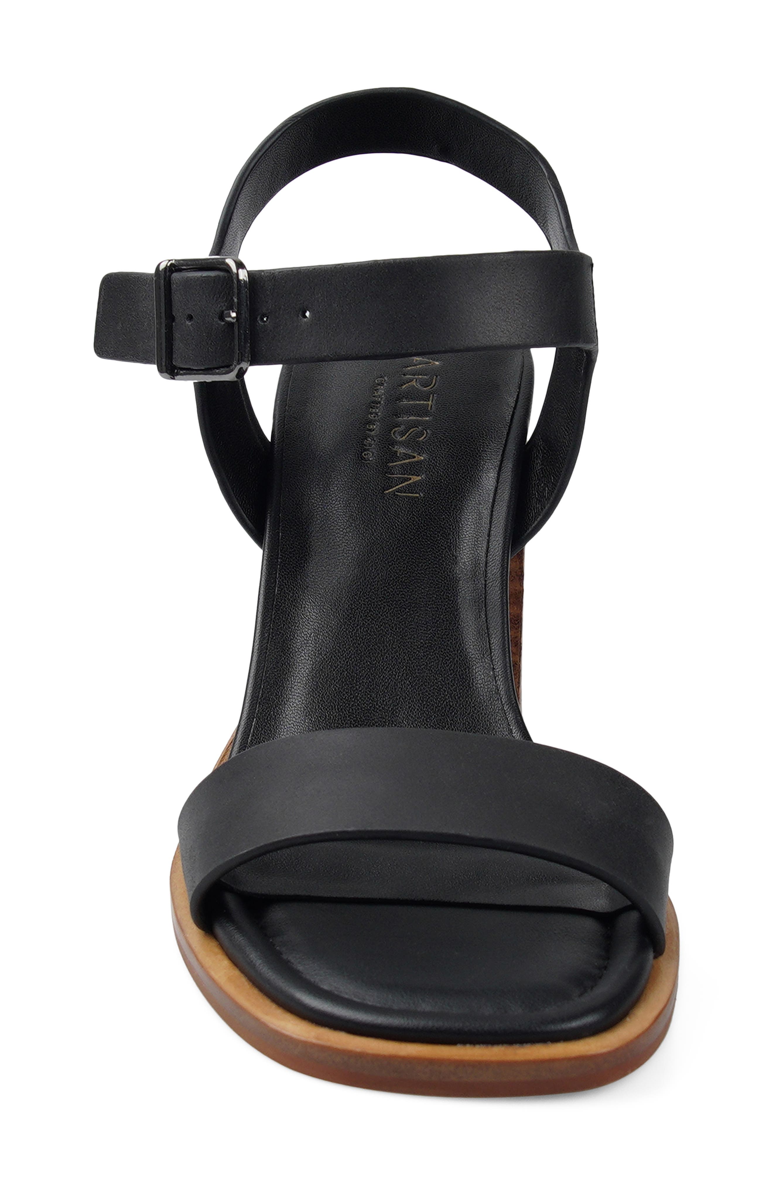 Barnett Ankle Strap Sandal, Alternate, color, BLACK LEATHER