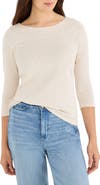 NZT by NIC+ZOE Boat Neck Three-Quarter Sleeve Cotton Blend Top