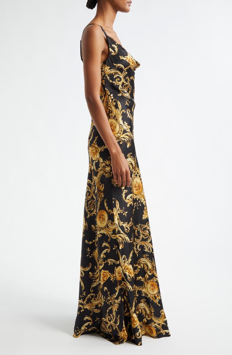 L'AGENCE Venice Cowl Neck Silk Gown, Alternate, color, 