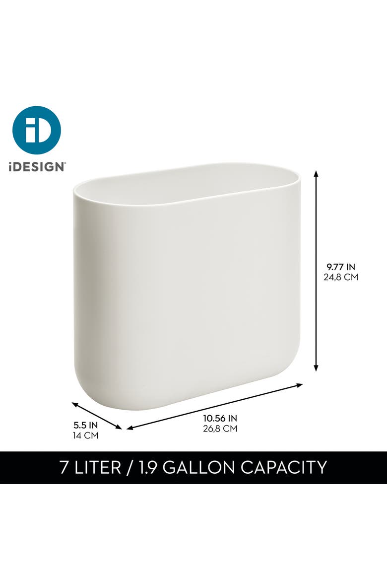 Small Slim Plastic Bathroom Trash Can, 2-Pack, Coconut White, Alternate, color, Coconut White
