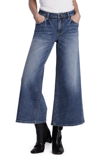 Hint Of Blu Mercy High Waist Crop Wide Leg Jeans