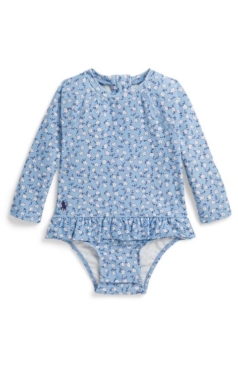 Printed Long Sleeve UPF 50+ One-Piece Swimsuit (Baby)