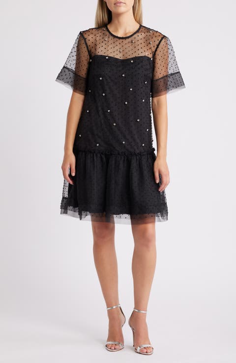 Float Crystal Detail Cocktail Dress