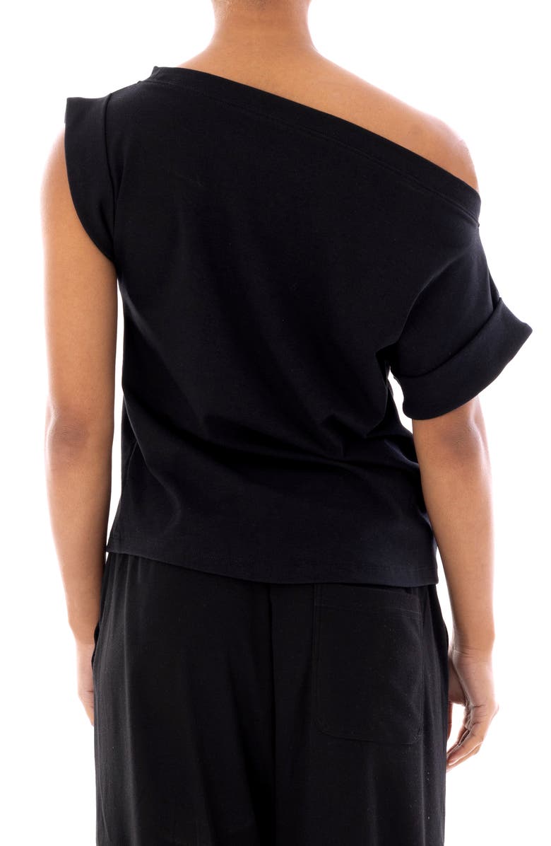 Dai Moda Femi One-Shoulder Top, Alternate, color, Black