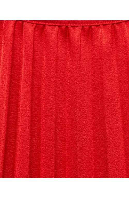 Mango Pleated Flared Maxi Dress In Red