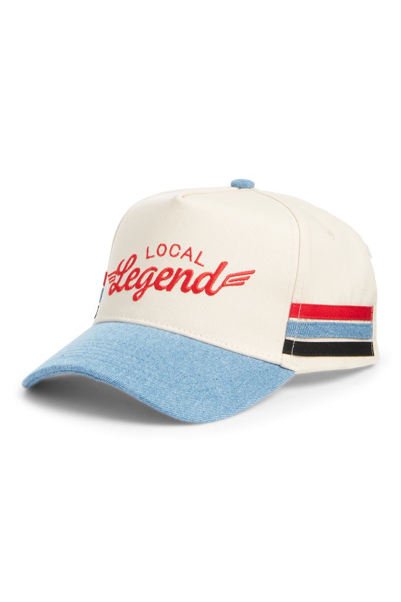 Local Legend Snapback Baseball Cap, Main, color, DENIM