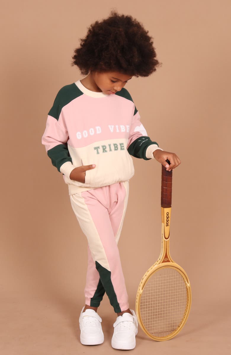 TINY TRIBE Kids' Segment Stretch Fleece Sweatpants, Alternate, color, 