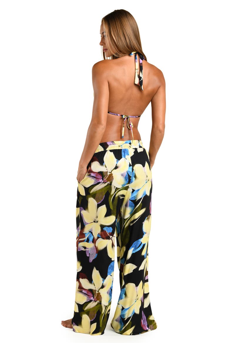 Afterglow Wide Leg Cover-Up Pants, Alternate, color, BLACK MULTI