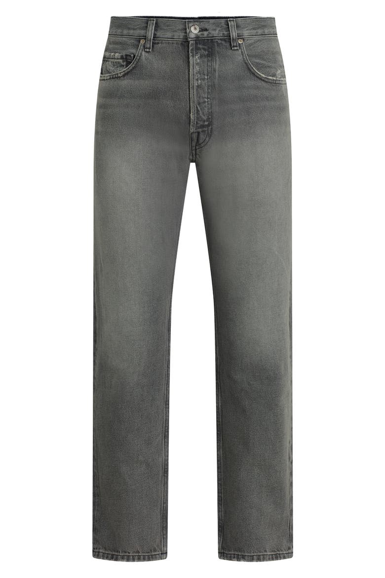 The Relaxed Distressed Straight Leg Jeans, Alternate, color, BLACKBURN