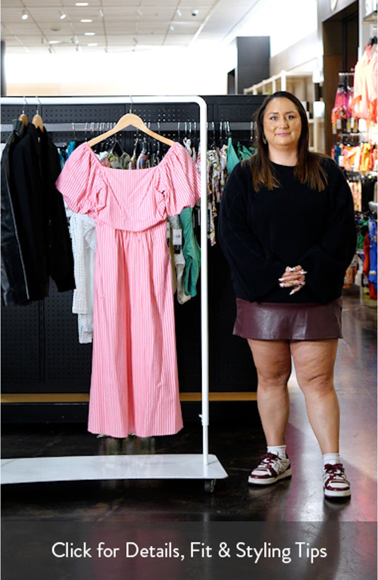 Chlo Stripe Puff Sleeve Cotton Midi Sundress, sales video thumbnail