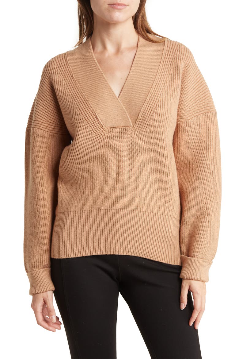Francis V-Neck Sweater, Main, color, CAMEL