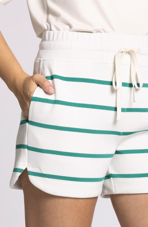 Thread & Supply Rosie Stripe Dolphin Hem Shorts In White