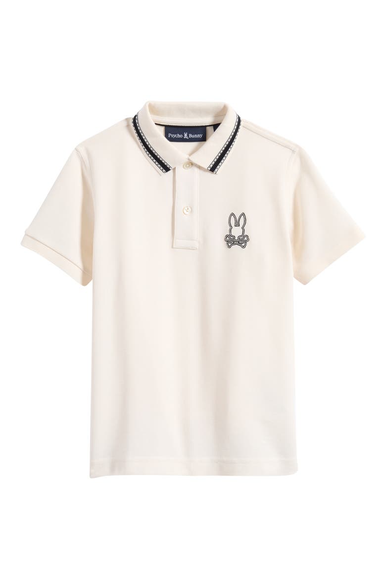 Kids' Joe Bunny Patch Cotton Piqué Polo, Main, color, PRISTINE