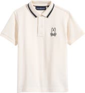 Psycho Bunny Kids' Joe Bunny Patch Cotton Piqué Polo
