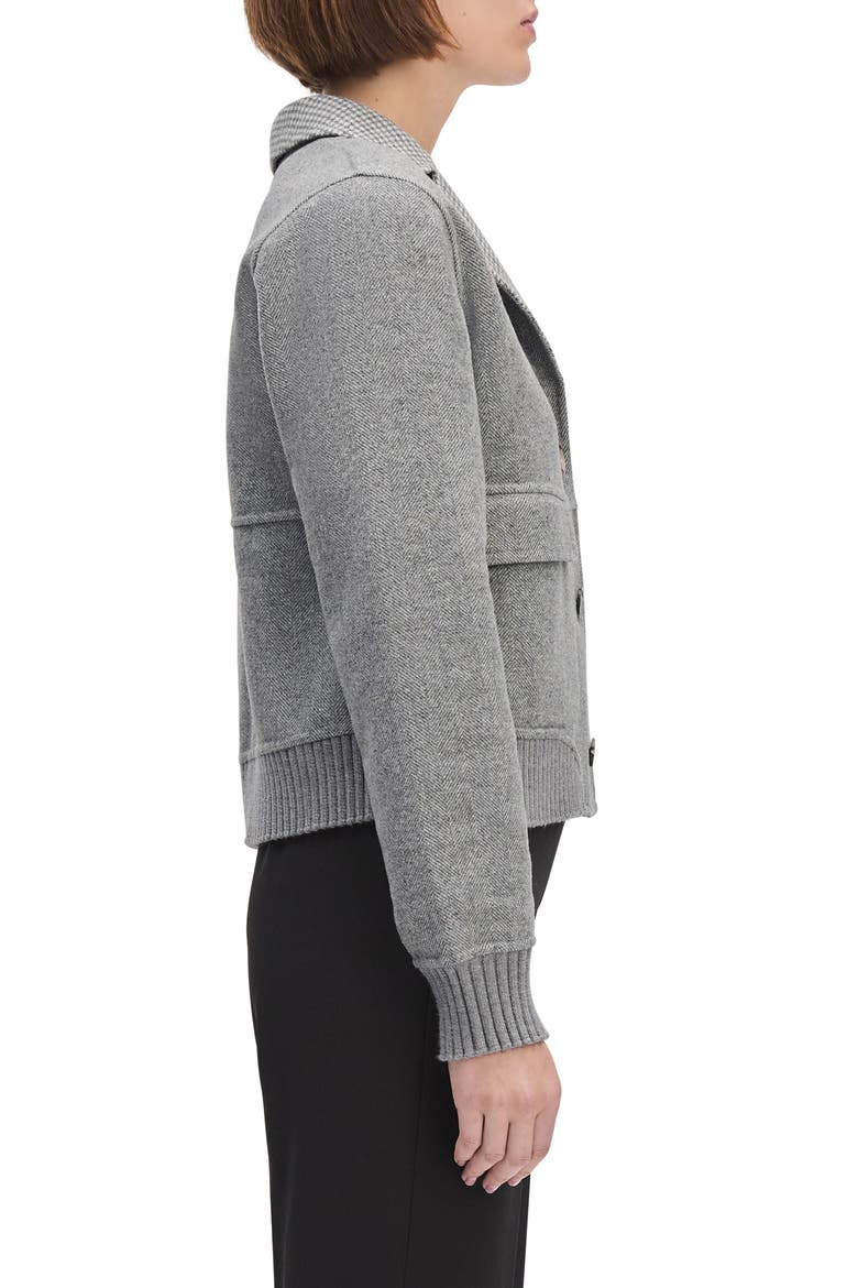 The City Wool Blend Bomber Jacket, Alternate, color, GREY/ GREY HOUNDSTOOTH