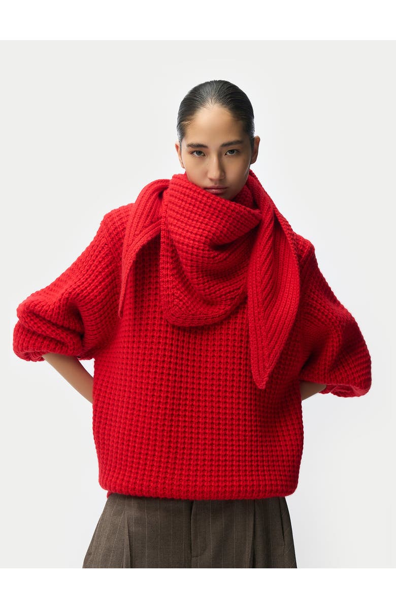 Gobi Cashmere Cashmere Cape Scarf, Alternate, color, Fiery Red