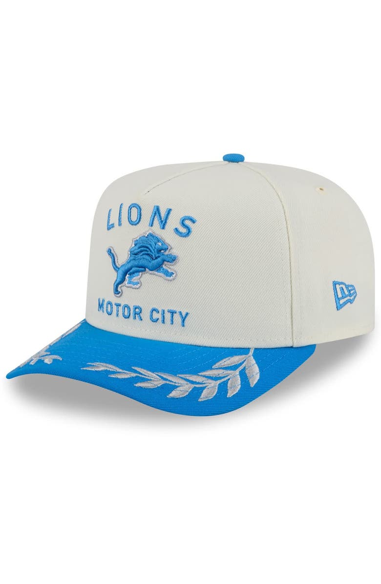 New Era Men's New Era Cream/Blue Detroit Lions 2025 NFL Draft A-Frame 9FIFTY Snapback Hat, Main, color, Cream