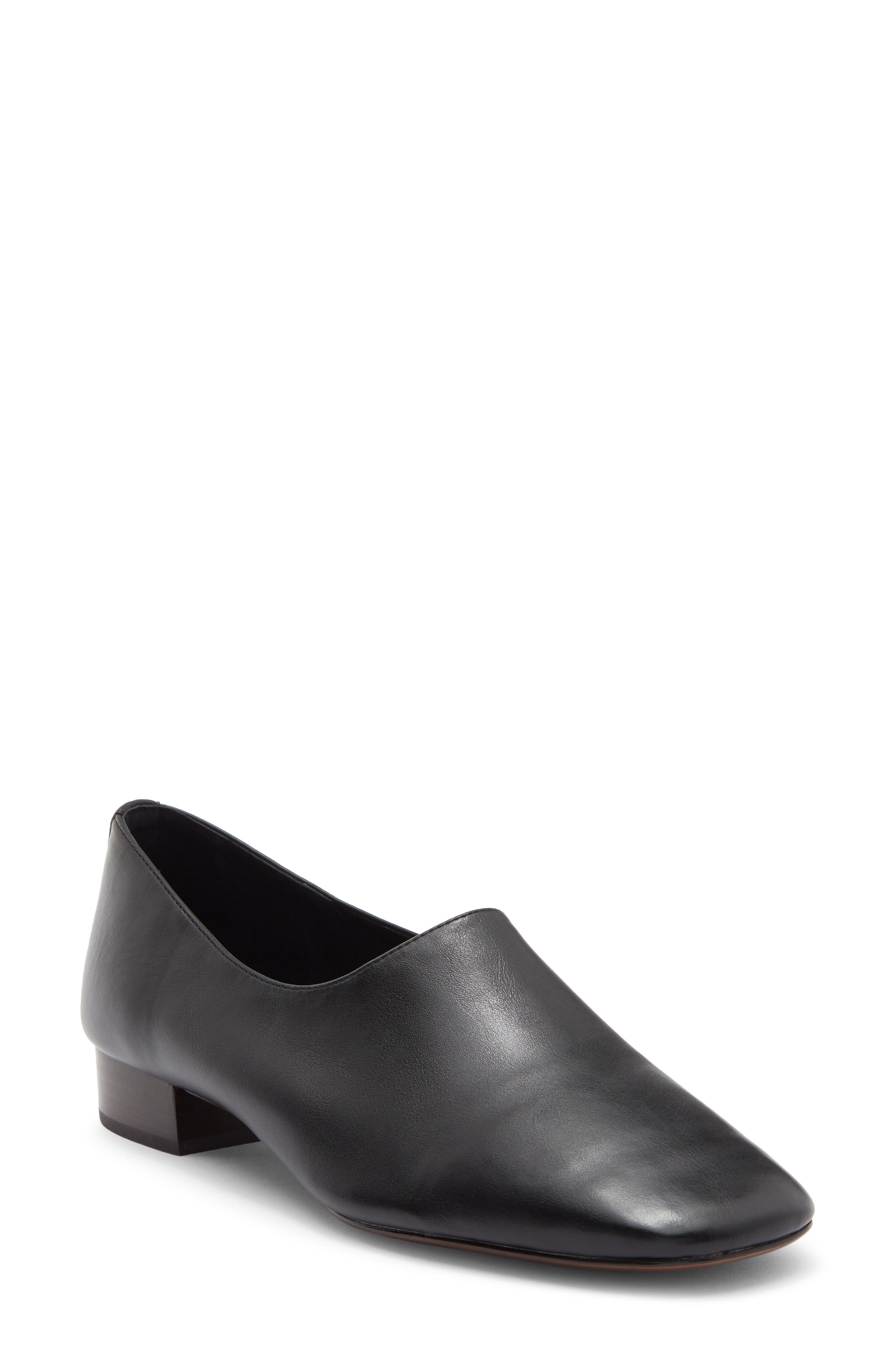 Common Faux Leather Flat, Main, color, BLACK